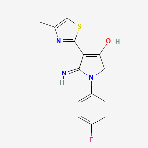 5-amino-1-(4-fluorophenyl)-4-(4-methyl-1,3-thiazol-2-yl)-1,2-dihydro-3H-pyrrol-3-one