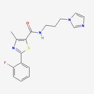 2-(2-fluorophenyl)-N-[3-(1H-imidazol-1-yl)propyl]-4-methyl-1,3-thiazole-5-carboxamide