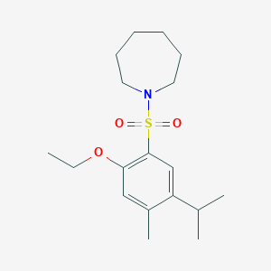 1-[2-Ethoxy-4-methyl-5-(propan-2-yl)benzenesulfonyl]azepane