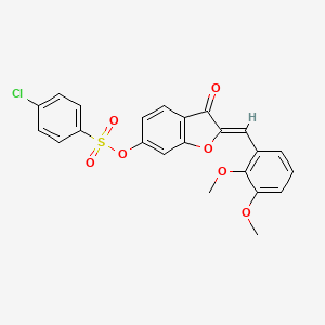 (2Z)-2-(2,3-dimethoxybenzylidene)-3-oxo-2,3-dihydro-1-benzofuran-6-yl 4-chlorobenzenesulfonate