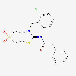 N-[(2E)-3-(2-chlorobenzyl)-5,5-dioxidotetrahydrothieno[3,4-d][1,3]thiazol-2(3H)-ylidene]-2-phenylacetamide