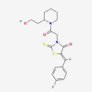 (5Z)-5-(4-fluorobenzylidene)-3-{2-[2-(2-hydroxyethyl)piperidin-1-yl]-2-oxoethyl}-2-thioxo-1,3-thiazolidin-4-one