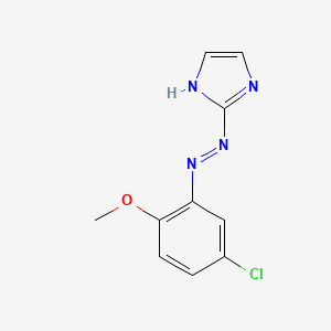 molecular formula C10H9ClN4O B1219645 2-((2-Methoxy-5-chlorophenyl)azo)-1H-imidazole CAS No. 77636-92-1