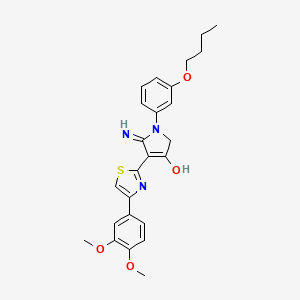 1-(3-butoxyphenyl)-4-[4-(3,4-dimethoxyphenyl)-1,3-thiazol-2-yl]-5-imino-2,5-dihydro-1H-pyrrol-3-ol