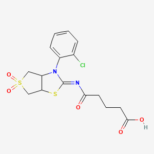 5-{[(2Z)-3-(2-chlorophenyl)-5,5-dioxidotetrahydrothieno[3,4-d][1,3]thiazol-2(3H)-ylidene]amino}-5-oxopentanoic acid