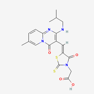 [(5Z)-5-({7-methyl-2-[(2-methylpropyl)amino]-4-oxo-4H-pyrido[1,2-a]pyrimidin-3-yl}methylidene)-4-oxo-2-thioxo-1,3-thiazolidin-3-yl]acetic acid