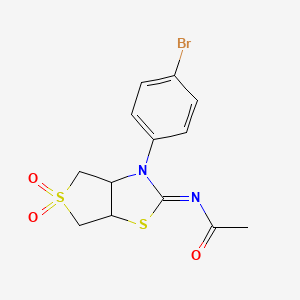 N-[(2Z)-3-(4-bromophenyl)-5,5-dioxidotetrahydrothieno[3,4-d][1,3]thiazol-2(3H)-ylidene]acetamide