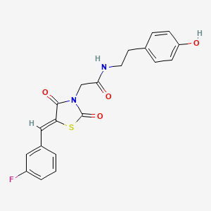 2-[(5Z)-5-(3-fluorobenzylidene)-2,4-dioxo-1,3-thiazolidin-3-yl]-N-[2-(4-hydroxyphenyl)ethyl]acetamide