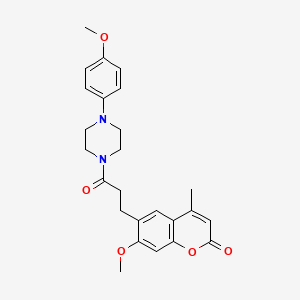 7-methoxy-6-(3-(4-(4-methoxyphenyl)piperazin-1-yl)-3-oxopropyl)-4-methyl-2H-chromen-2-one