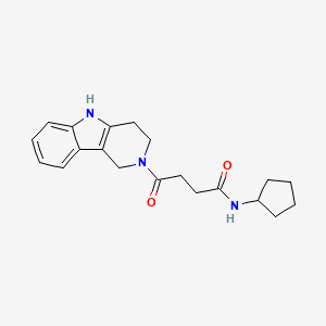 N-cyclopentyl-4-oxo-4-(1,3,4,5-tetrahydro-2H-pyrido[4,3-b]indol-2-yl)butanamide