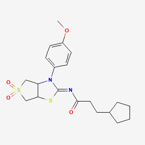 3-cyclopentyl-N-[(2Z)-3-(4-methoxyphenyl)-5,5-dioxidotetrahydrothieno[3,4-d][1,3]thiazol-2(3H)-ylidene]propanamide