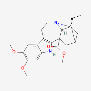 molecular formula C23H30N2O4 B1219659 methyl (17R)-17-ethyl-6,7-dimethoxy-3,13-diazapentacyclo[13.3.1.02,10.04,9.013,18]nonadeca-2(10),4,6,8-tetraene-1-carboxylate 