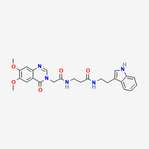 N~3~-[(6,7-dimethoxy-4-oxoquinazolin-3(4H)-yl)acetyl]-N-[2-(1H-indol-3-yl)ethyl]-beta-alaninamide