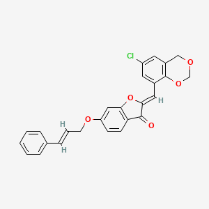 (2Z)-2-[(6-chloro-4H-1,3-benzodioxin-8-yl)methylidene]-6-{[(2E)-3-phenylprop-2-en-1-yl]oxy}-1-benzofuran-3(2H)-one