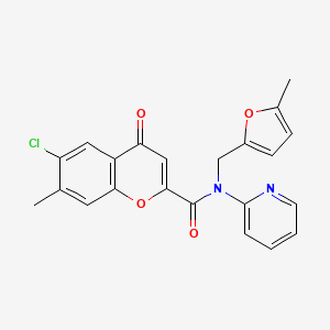 6-chloro-7-methyl-N-[(5-methylfuran-2-yl)methyl]-4-oxo-N-(pyridin-2-yl)-4H-chromene-2-carboxamide