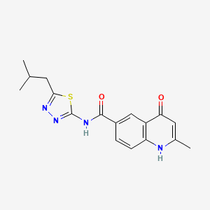 4-hydroxy-2-methyl-N-[(2Z)-5-(2-methylpropyl)-1,3,4-thiadiazol-2(3H)-ylidene]quinoline-6-carboxamide