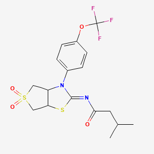 N-[(2Z)-5,5-dioxido-3-[4-(trifluoromethoxy)phenyl]tetrahydrothieno[3,4-d][1,3]thiazol-2(3H)-ylidene]-3-methylbutanamide