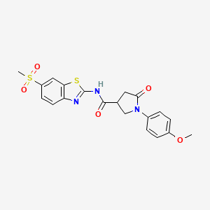 1-(4-methoxyphenyl)-N-[6-(methylsulfonyl)-1,3-benzothiazol-2-yl]-5-oxopyrrolidine-3-carboxamide