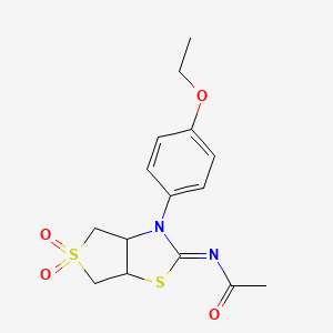 N-[(2Z)-3-(4-ethoxyphenyl)-5,5-dioxidotetrahydrothieno[3,4-d][1,3]thiazol-2(3H)-ylidene]acetamide