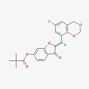 (2Z)-2-[(6-chloro-4H-1,3-benzodioxin-8-yl)methylidene]-3-oxo-2,3-dihydro-1-benzofuran-6-yl 2,2-dimethylpropanoate