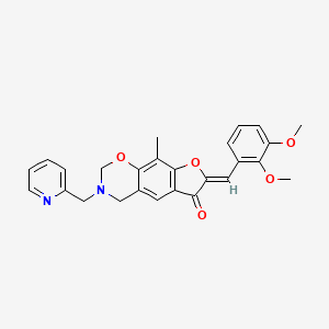 (7Z)-7-(2,3-dimethoxybenzylidene)-9-methyl-3-(pyridin-2-ylmethyl)-3,4-dihydro-2H-furo[3,2-g][1,3]benzoxazin-6(7H)-one