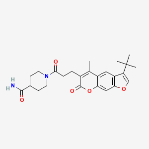 1-[3-(3-tert-butyl-5-methyl-7-oxo-7H-furo[3,2-g]chromen-6-yl)propanoyl]piperidine-4-carboxamide