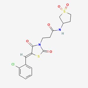 3-[(5Z)-5-(2-chlorobenzylidene)-2,4-dioxo-1,3-thiazolidin-3-yl]-N-(1,1-dioxidotetrahydrothiophen-3-yl)propanamide