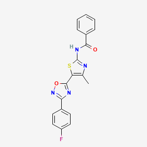 N-[(2Z)-5-[3-(4-fluorophenyl)-1,2,4-oxadiazol-5-yl]-4-methyl-1,3-thiazol-2(3H)-ylidene]benzamide