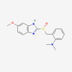 molecular formula C17H19N3O2S B1219682 2-[(6-methoxy-1H-benzimidazol-2-yl)sulfinylmethyl]-N,N-dimethylaniline CAS No. 104340-41-2