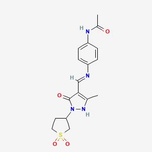 N-[4-({(E)-[1-(1,1-dioxidotetrahydrothiophen-3-yl)-3-methyl-5-oxo-1,5-dihydro-4H-pyrazol-4-ylidene]methyl}amino)phenyl]acetamide