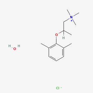 molecular formula C14H26ClNO2 B1219687 Trimethyl(2-(2,6-dimethylphenoxy)propyl)ammonium chloride monohydrate CAS No. 363-42-8
