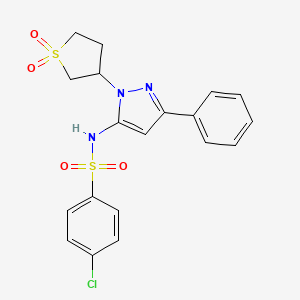 3-(5-{[(4-Chlorophenyl)sulfonyl]amino}-3-phenylpyrazolyl)thiolane-1,1-dione