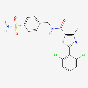 molecular formula C18H15Cl2N3O3S2 B12196952 2-(2,6-dichlorophenyl)-4-methyl-N-(4-sulfamoylbenzyl)-1,3-thiazole-5-carboxamide 