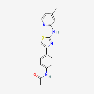 molecular formula C17H16N4OS B1219697 N-[4-[2-[(4-methyl-2-pyridinyl)amino]-4-thiazolyl]phenyl]acetamide 
