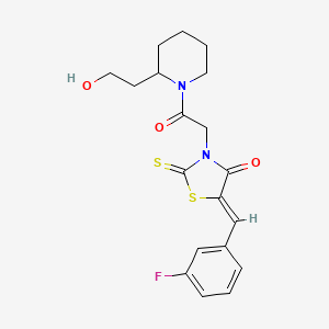 (5Z)-5-(3-fluorobenzylidene)-3-{2-[2-(2-hydroxyethyl)piperidin-1-yl]-2-oxoethyl}-2-thioxo-1,3-thiazolidin-4-one