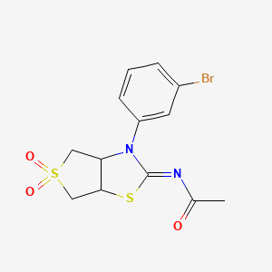 (Z)-N-(3-(3-bromophenyl)-5,5-dioxidotetrahydrothieno[3,4-d]thiazol-2(3H)-ylidene)acetamide