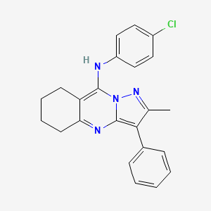 N-(4-chlorophenyl)-2-methyl-3-phenyl-5,6,7,8-tetrahydropyrazolo[5,1-b]quinazolin-9-amine