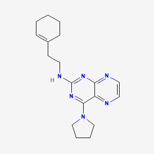 molecular formula C18H24N6 B12197054 (2-Cyclohex-1-enylethyl)(4-pyrrolidinylpteridin-2-yl)amine 