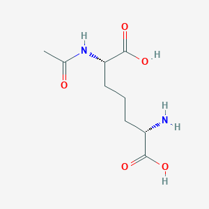 molecular formula C9H16N2O5 B1219706 N-acetyl-LL-2,6-diaminopimelic acid 