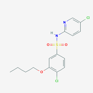 molecular formula C15H16Cl2N2O3S B12197079 3-butoxy-4-chloro-N-(5-chloropyridin-2-yl)benzene-1-sulfonamide 