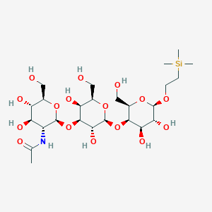 B121972 N-[(2S,3R,4R,5S,6R)-2-[(2S,3R,4S,5S,6R)-2-[(2R,3R,4R,5R,6R)-4,5-dihydroxy-2-(hydroxymethyl)-6-(2-trimethylsilylethoxy)oxan-3-yl]oxy-3,5-dihydroxy-6-(hydroxymethyl)oxan-4-yl]oxy-4,5-dihydroxy-6-(hydroxymethyl)oxan-3-yl]acetamide CAS No. 157553-90-7