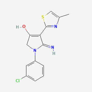 5-amino-1-(3-chlorophenyl)-4-(4-methyl-1,3-thiazol-2-yl)-1,2-dihydro-3H-pyrrol-3-one