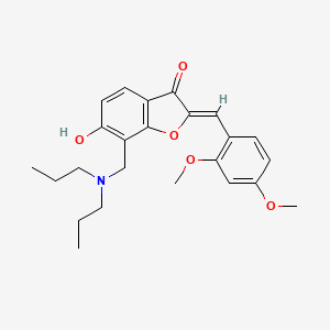 molecular formula C24H29NO5 B12197231 2-[(2,4-Dimethoxyphenyl)methylene]-7-[(dipropylamino)methyl]-6-hydroxybenzo[b] furan-3-one 