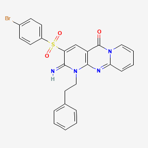 3-[(4-Bromophenyl)sulfonyl]-2-imino-1-(2-phenylethyl)-1,6-dihydropyridino[1,2-a]pyridino[2,3-d]pyrimidin-5-one