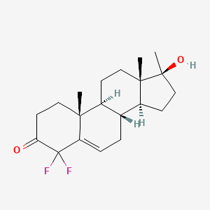 B1219733 4,4-Difluoro-17beta-hydroxy-17alpha-methyl-androst-5-en-3-one CAS No. 800-06-6