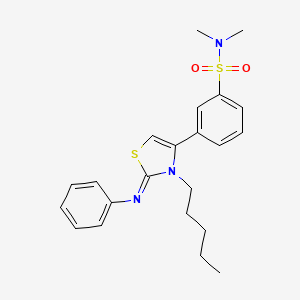 N,N-dimethyl-3-[(2Z)-3-pentyl-2-(phenylimino)-2,3-dihydro-1,3-thiazol-4-yl]benzenesulfonamide