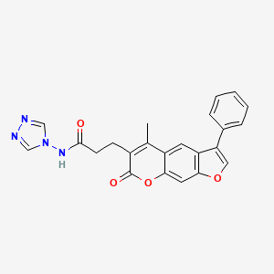 3-(5-methyl-7-oxo-3-phenyl-7H-furo[3,2-g]chromen-6-yl)-N-(4H-1,2,4-triazol-4-yl)propanamide