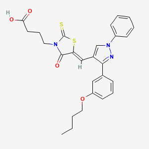 4-[(5Z)-5-{[3-(3-butoxyphenyl)-1-phenyl-1H-pyrazol-4-yl]methylidene}-4-oxo-2-thioxo-1,3-thiazolidin-3-yl]butanoic acid