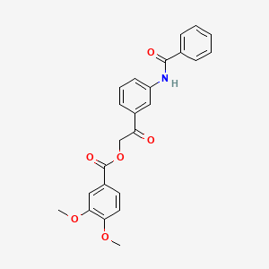 2-(3-Benzamidophenyl)-2-oxoethyl 3,4-dimethoxybenzoate