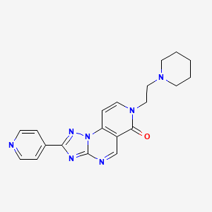 molecular formula C20H21N7O B12197416 7-(2-Piperidylethyl)-2-(4-pyridyl)-7,10-dihydropyridino[3,4-e]1,2,4-triazolo[1,5-a]pyrimidin-6-one 